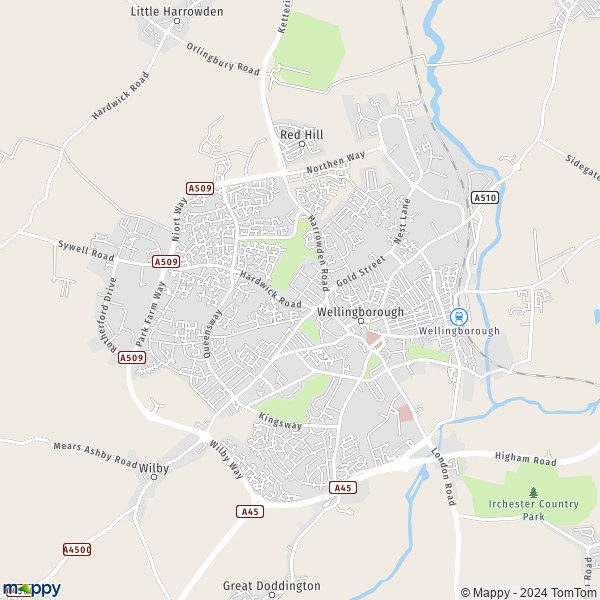 Map Wellingborough: map of Wellingborough (NN10 6) and practical ...